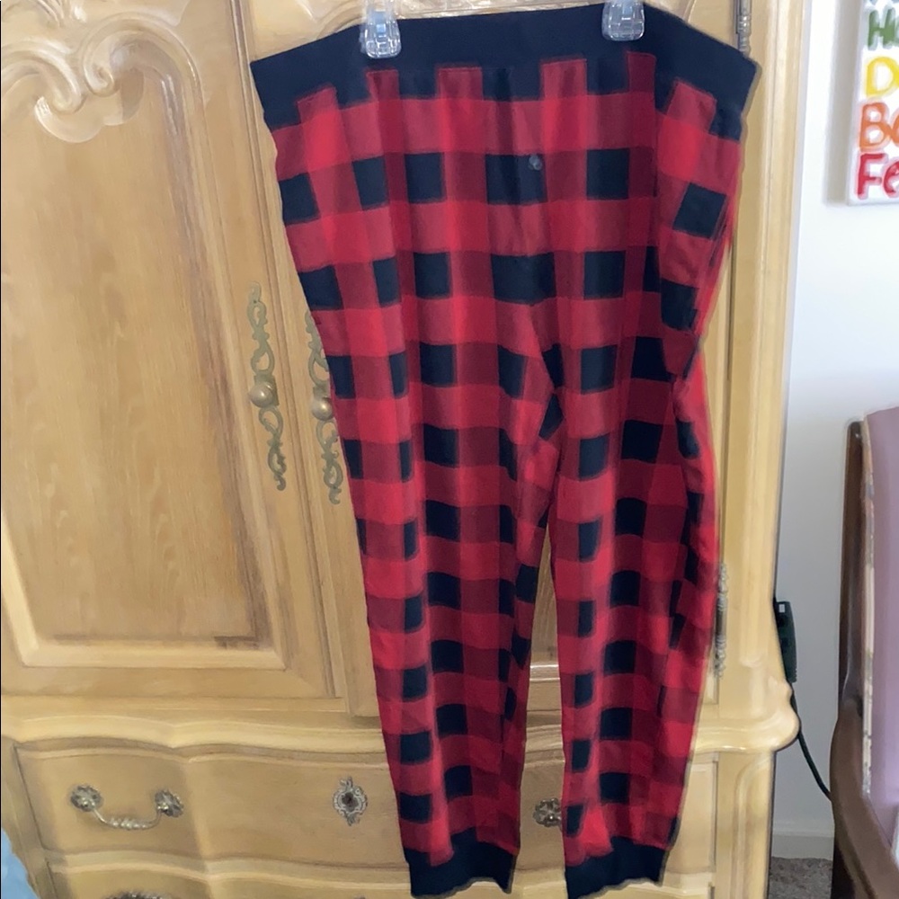 Red and Black Plaid Pajama Pants